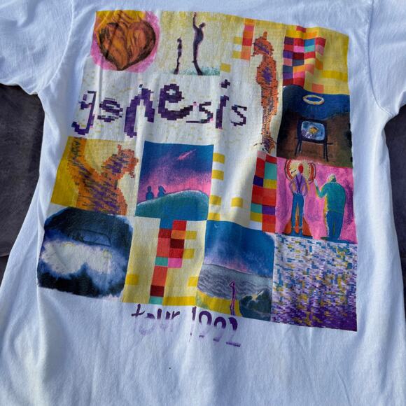 Vintage Giant 1992 Genesis World Tour Phil Collins Double Sided Band Tee Shirt L - Picture 6 of 9